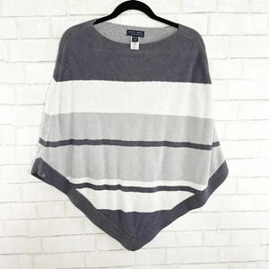 Barefoot Dreams Cozy Chic Ultra Lite Soft Striped Poncho One Size Fits Most